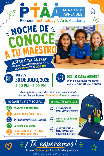 Noche de Conocer al Maestro — jueves 30 de julio de 2026, 5:00–7:00 PM